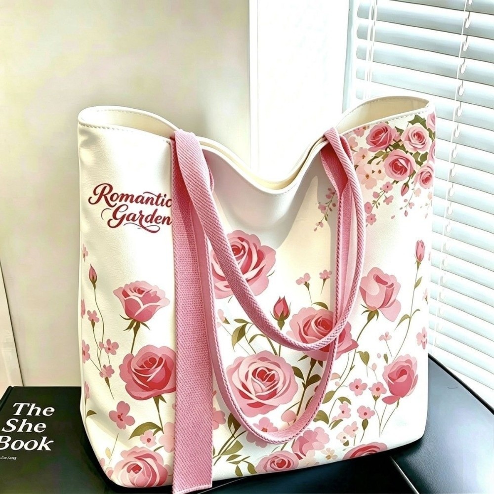 Canvas Backpack Casual - Bolsa de Lona Floral Portátil, Grande