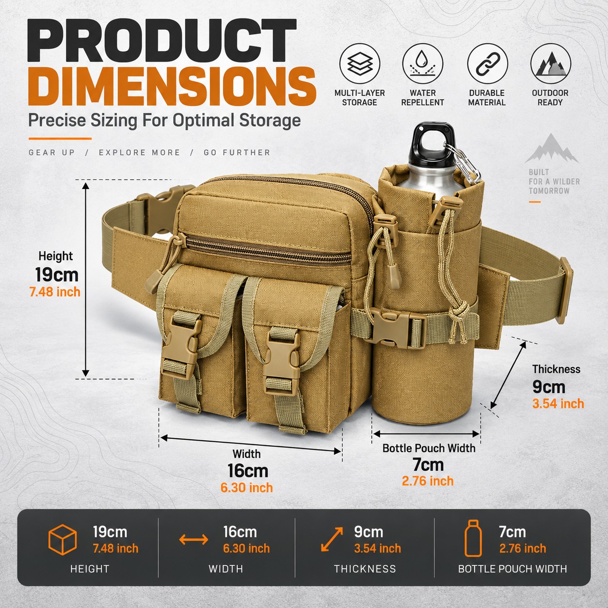 Bolsa de cintura tática multif - Hiking Backpack Waterproof avaliação e preço