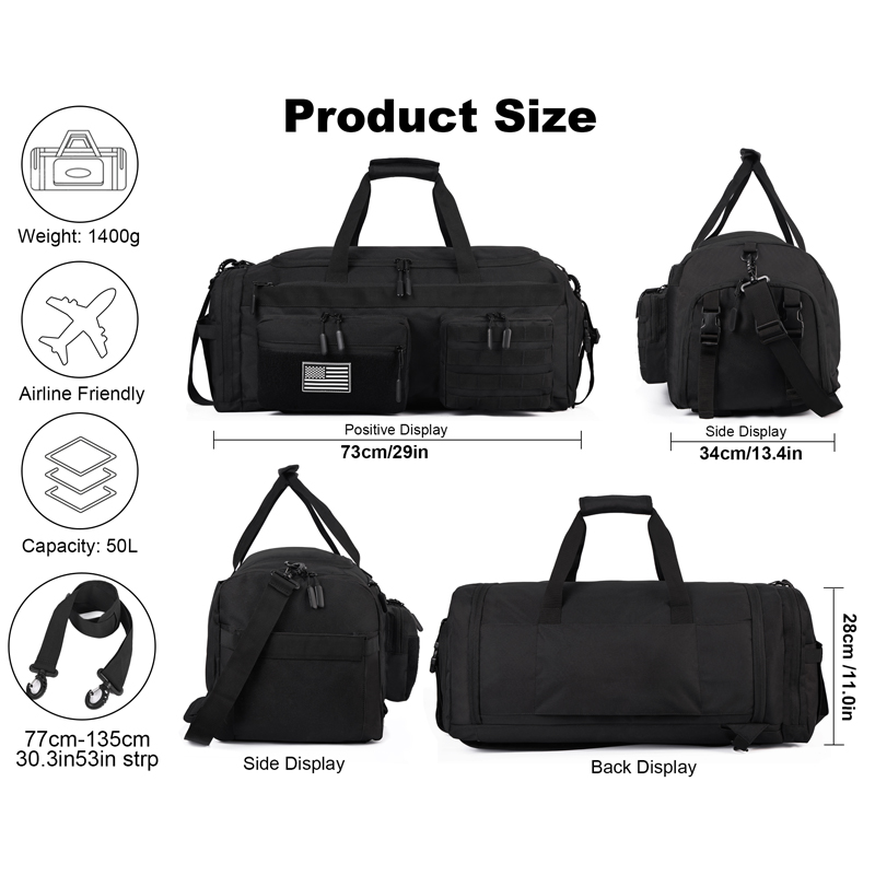 Lih 50l 3 em 1 viagem duffle s - Urban Backpack Tactical avaliação e preço
